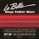 La Bella 767-6F Stainless Steel Flat Wound  Bass VI Strings 26-95 Front View